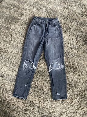 American Eagle Outfitters Charcoal Gray High-Rise Jeans